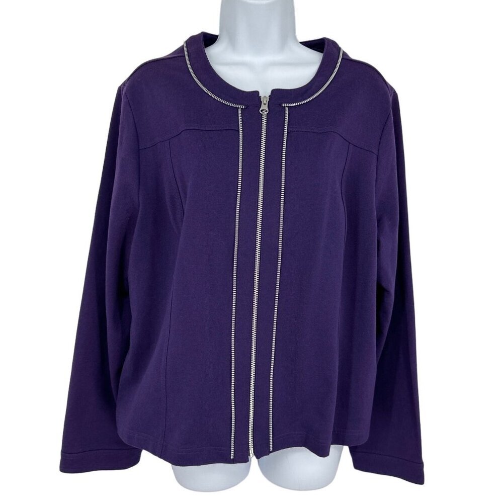 Chico's Purple Zip-Front Jacket